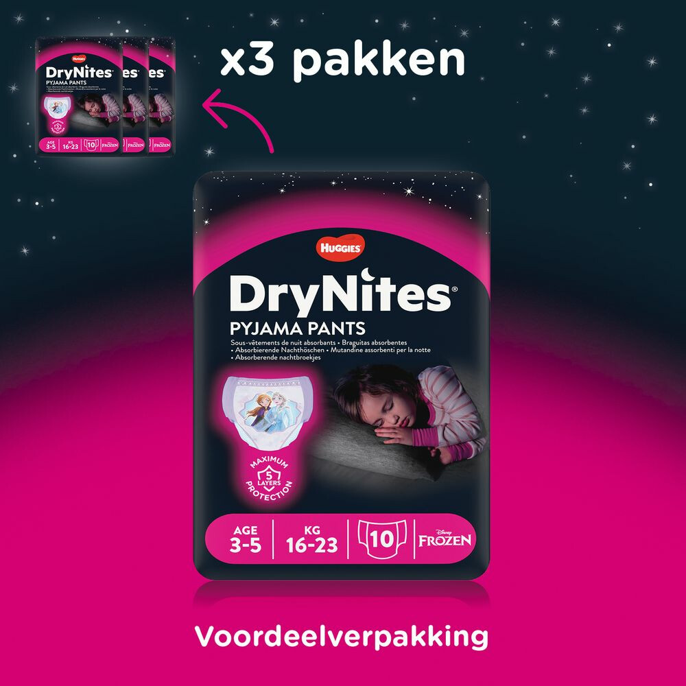 DryNites Absorberende Luierbroekjes Girl 3-5 jaar10 stuks