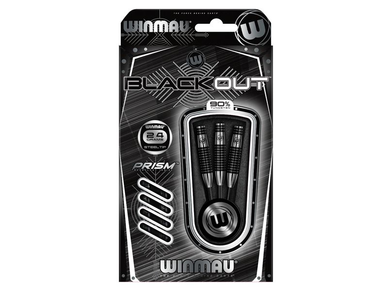 Winmau Dartpfeile Steeldart Blackout 3 Stück Dartpfeile entworfen mit Hilfe 3D-Modeling-Technologie