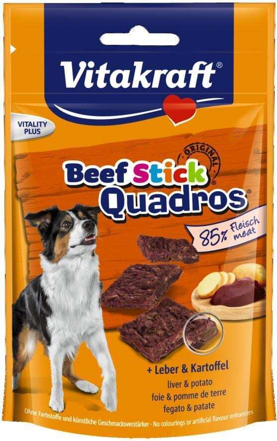 Vitakraft hondensnoepjes Beef Stick Quadros lever en aardappel 70 g