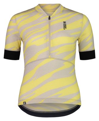 Maillot Manches courtes Femme Mons Royale Cadence Merino Half Zip Jaune