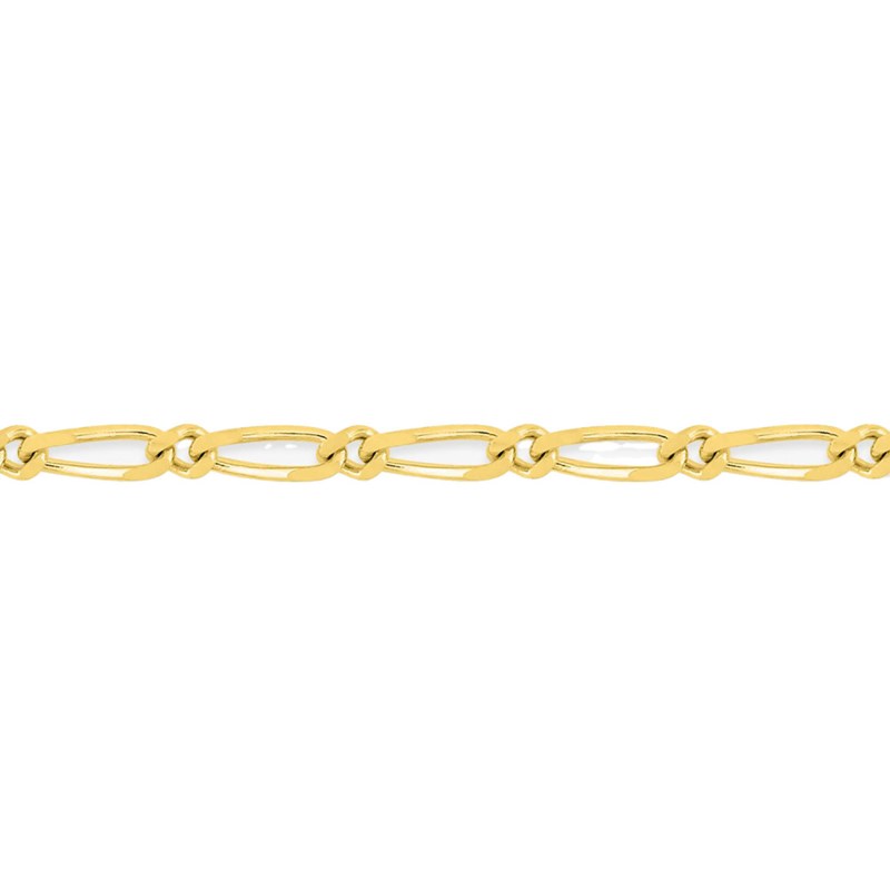 Bracelet Mixte 18 cm  - Cheval alterné - Or 18 Carats - Largeur 1.7 mm