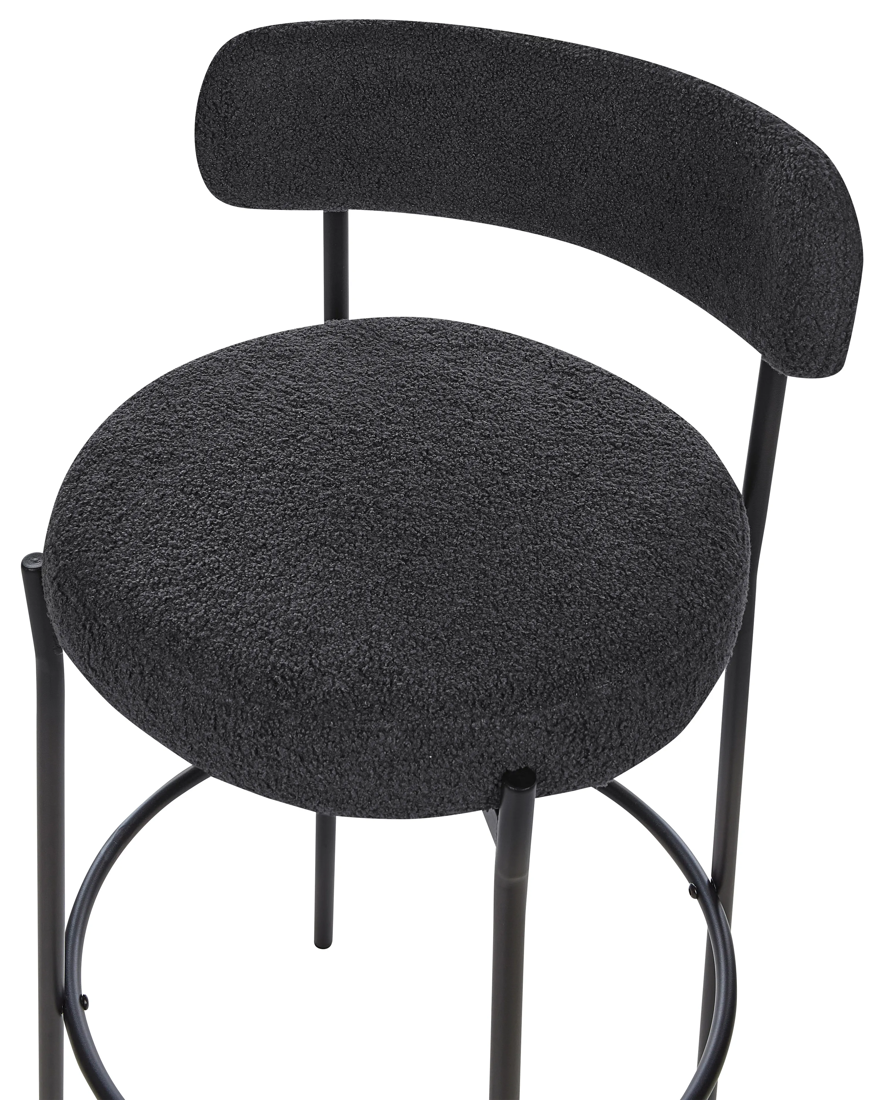 Set van 2 barstoelen ALLISON Bouclé Zwart