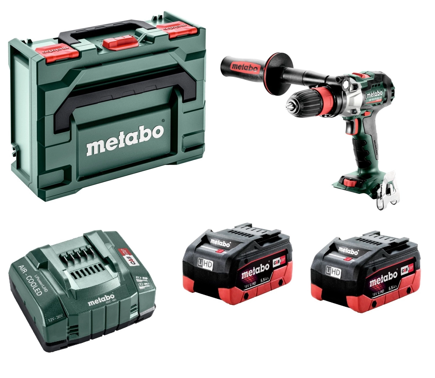 Metabo GB 18 LTX BL Q I 18V Li-ion accu boor-/schroefmachine set (2 x 5.5 LiHD Ah) in metaBox - koolborstelloos - 602362660