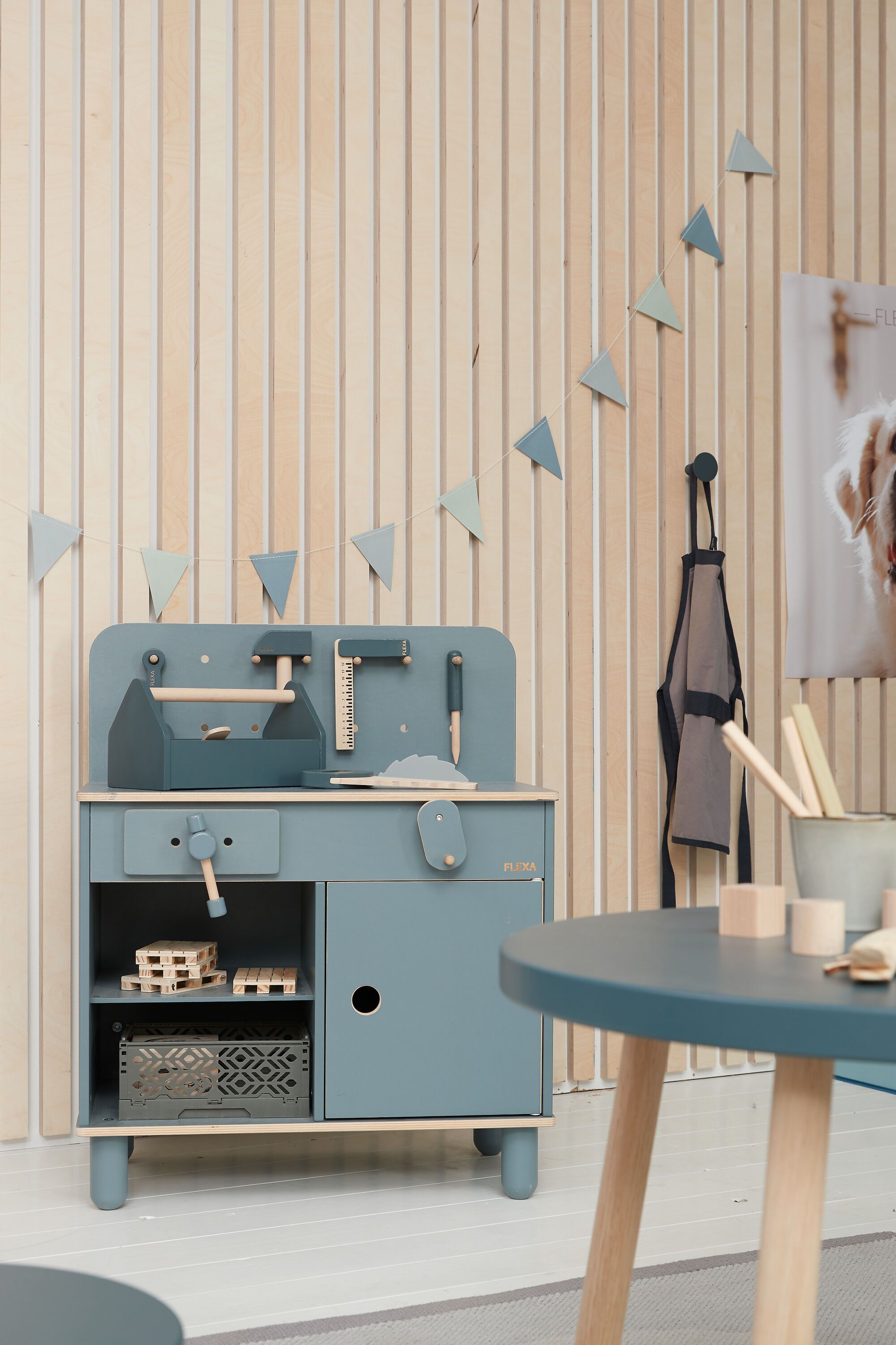 Flexa PLAY WORKBENCH Spielzeug - Blau / B: 60.0 x T: 34.5 x H: 48.5