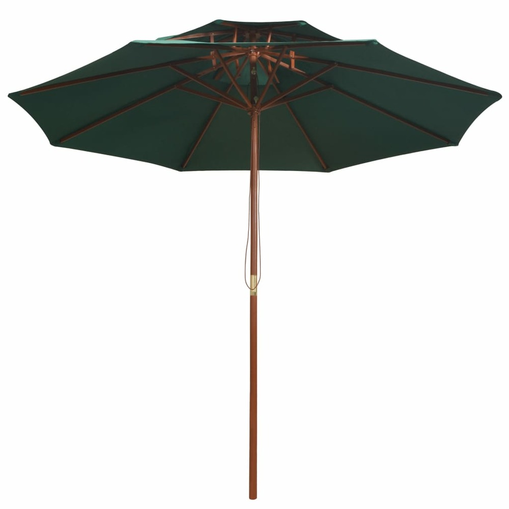 Parasol de terrasse 270 x 270 cm poteau en bois vert