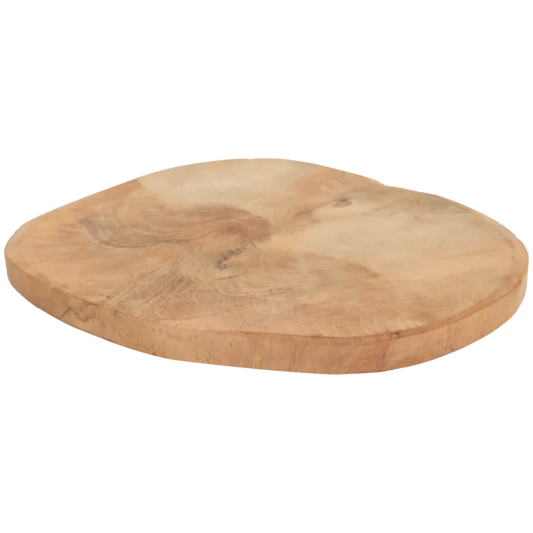Decoratieve teakhouten schijf 24 cm