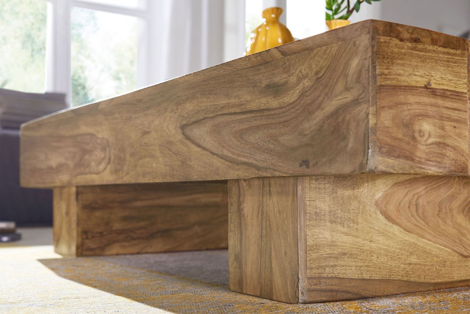 Couchtisch Marcalli 120x45 Massivholz Akazie