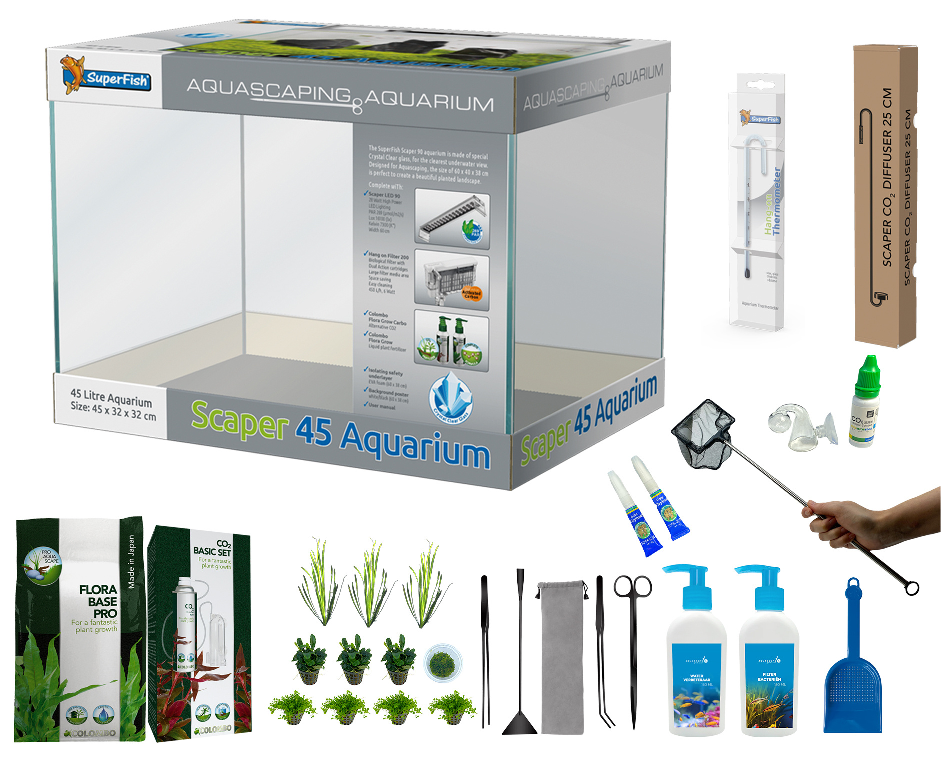 AquastoreXL Scaper Aquarium 45 Set | Aquascaping