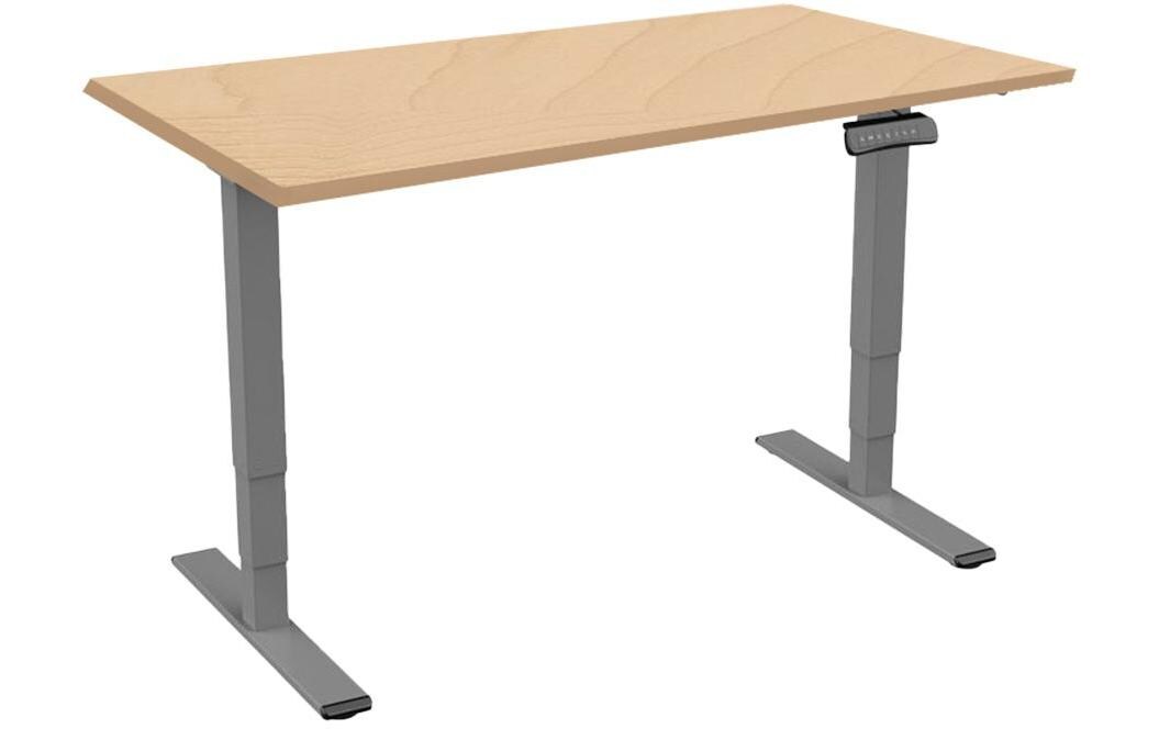 ET225E 1.6 x 0.8 m, Dunkelgrau/Ahorn<br>Höhenverstellbares Tischgestell mit Tischplatte