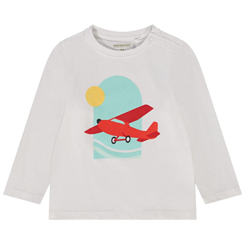 T-shirt manches longues print fantaisie pour bébé garçon - Blanc