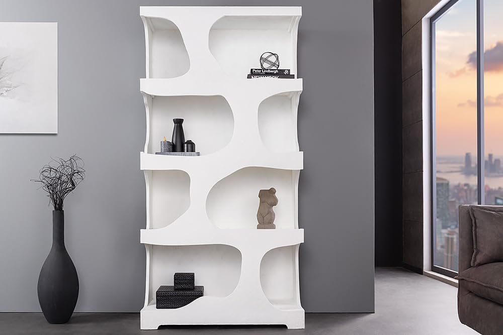 Abstraktes Regal Art Ambiente - 180cm - weiß - Beton strukturiert Standregal