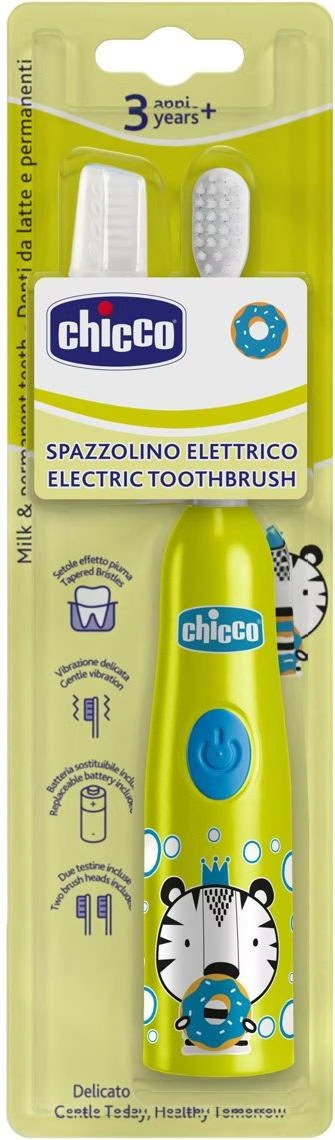 CHICCO Elektrische Zahnbürste Tiger 3y  italienisch/französisch/deutsch mit austauschbarer Batterie 1 Stk