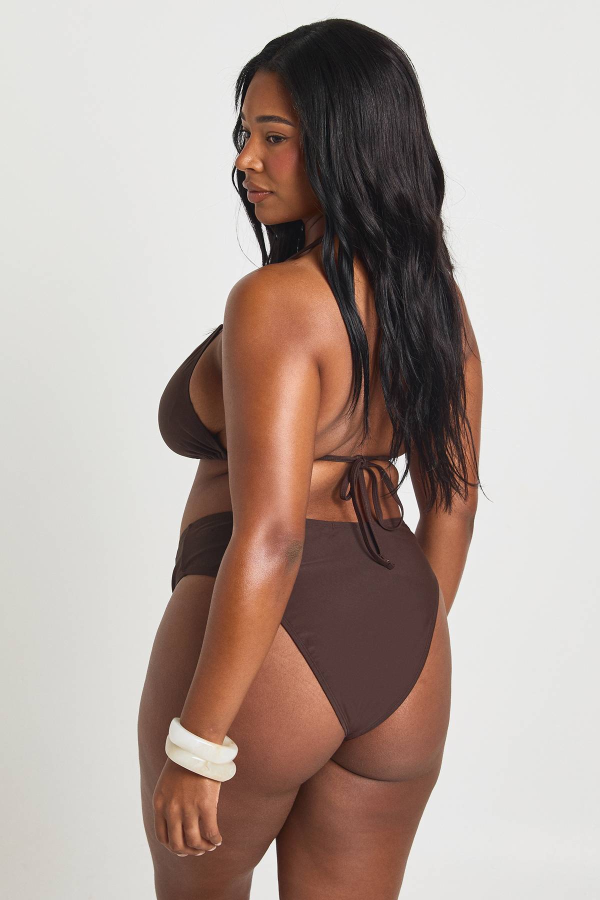 boohoo Culotte De Bain Essentielle Grande Taille Unie