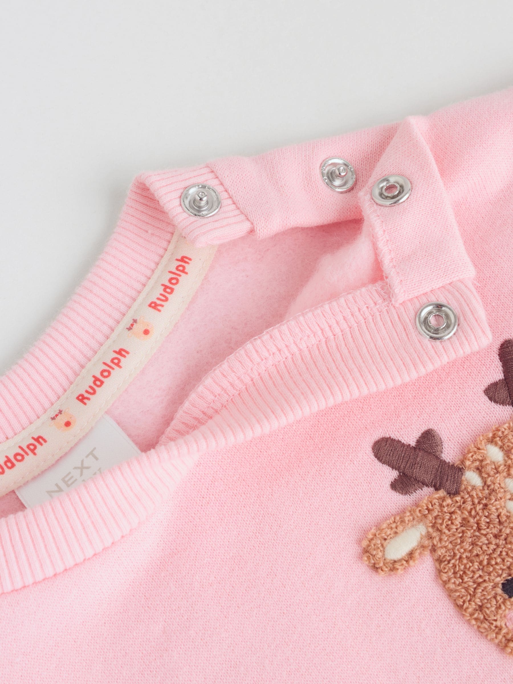 Rood/roze rendier - Kerstmis Sweat en Joggingbroek Baby Set (0mnd-2jr)