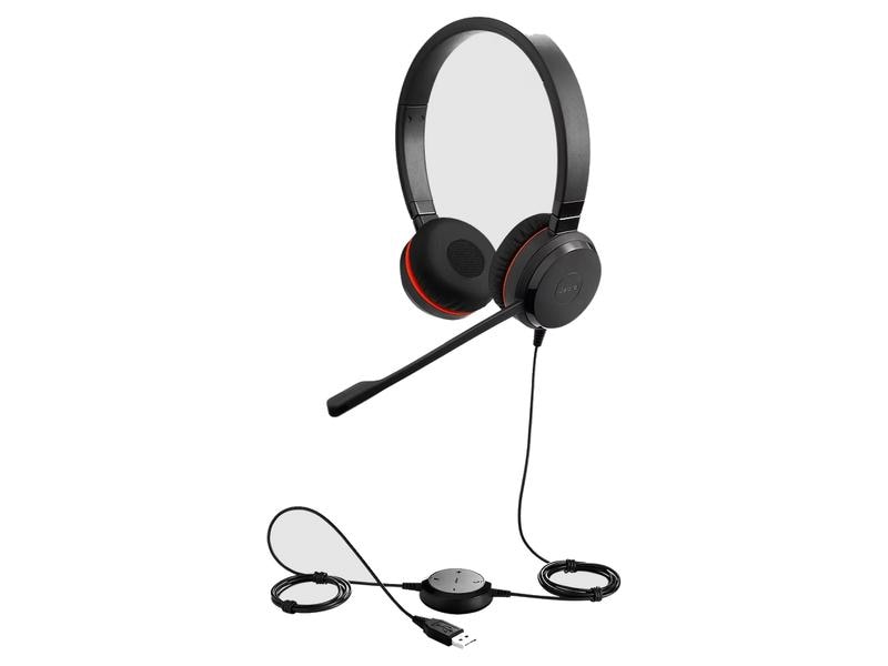 Jabra Headset Evolve 20SE MS Duo Schnurgebundenes, binaurales Headset für VoIP-Softphones