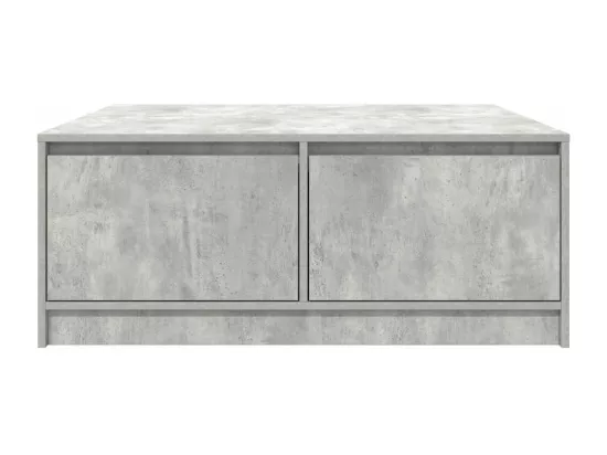 Table basse avec tiroirs gris béton 100x100x40 cm