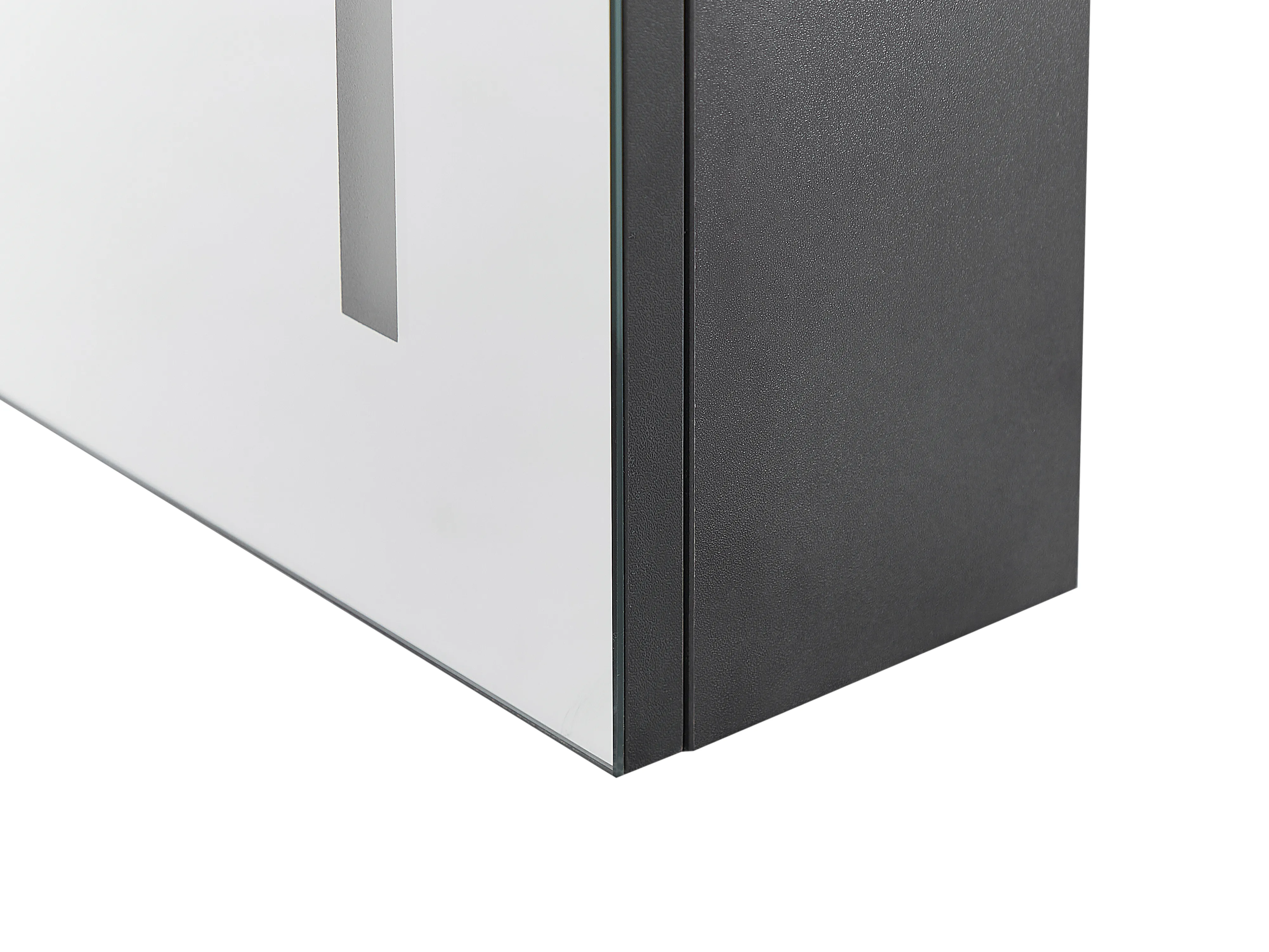 Badkamer wandkast met spiegel LED CHABUNCO 60 cm 60 cm Zwart