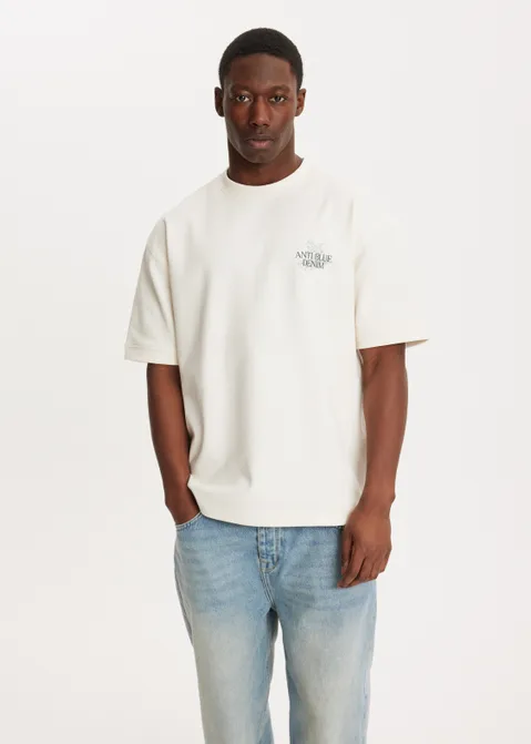 T-shirt met print loyal off-white (CREME.L)