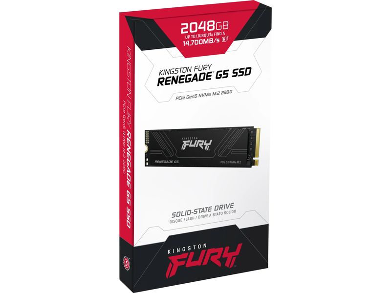 Kingston SSD FURY Renegade M.2 2280, NVMe M.2 NVMe 2048 GB Interne Gaming Solid-State-Drive mit Heatsink und 2048 GB