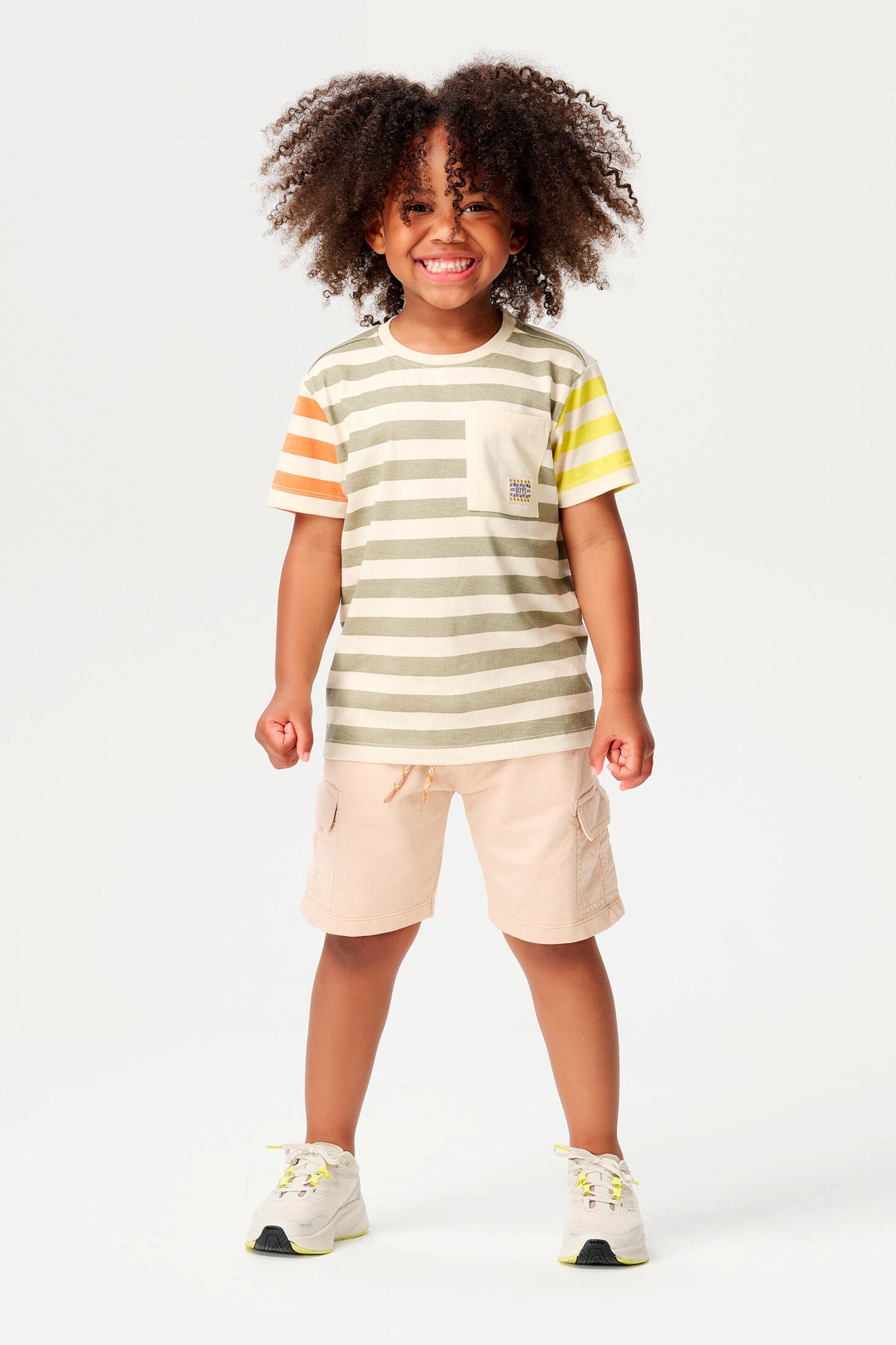 NOPPIES KIDS T-shirt Lugana Stripe Pattern Medium Yellow