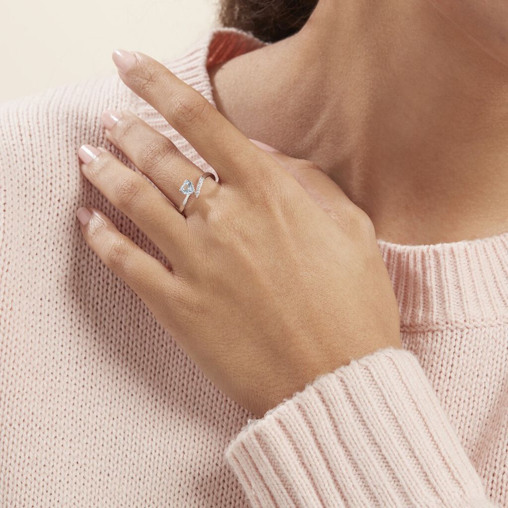 Bague Eva Or Blanc Topaze Et Oxyde De Zirconium