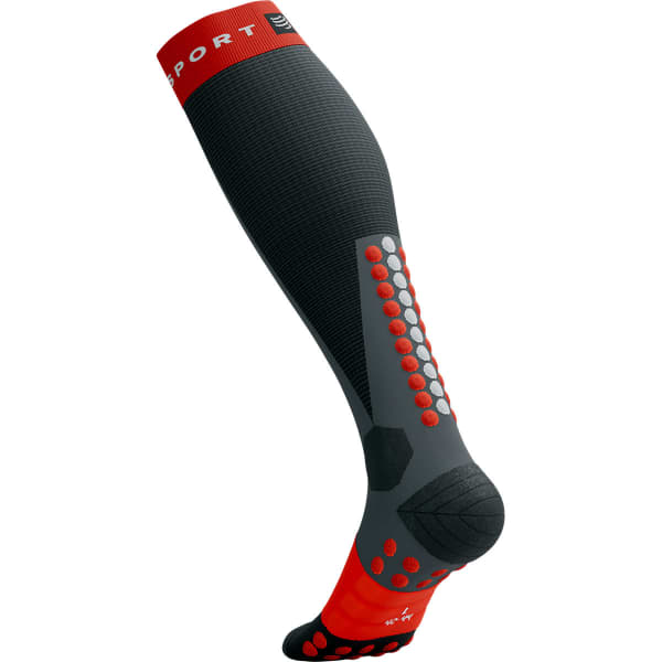 Chaussette de ski COMPRESSPORT SKI TOURING FULL SOCKS BLACK/CORE RED