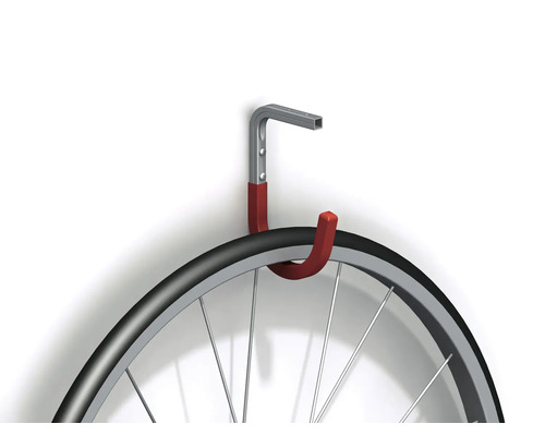 Alfer wand- en plafondhaak, gerubberd, type 8, 110 mm diep x 165 mm hoog x 90 mm diep, blank rood aluminium