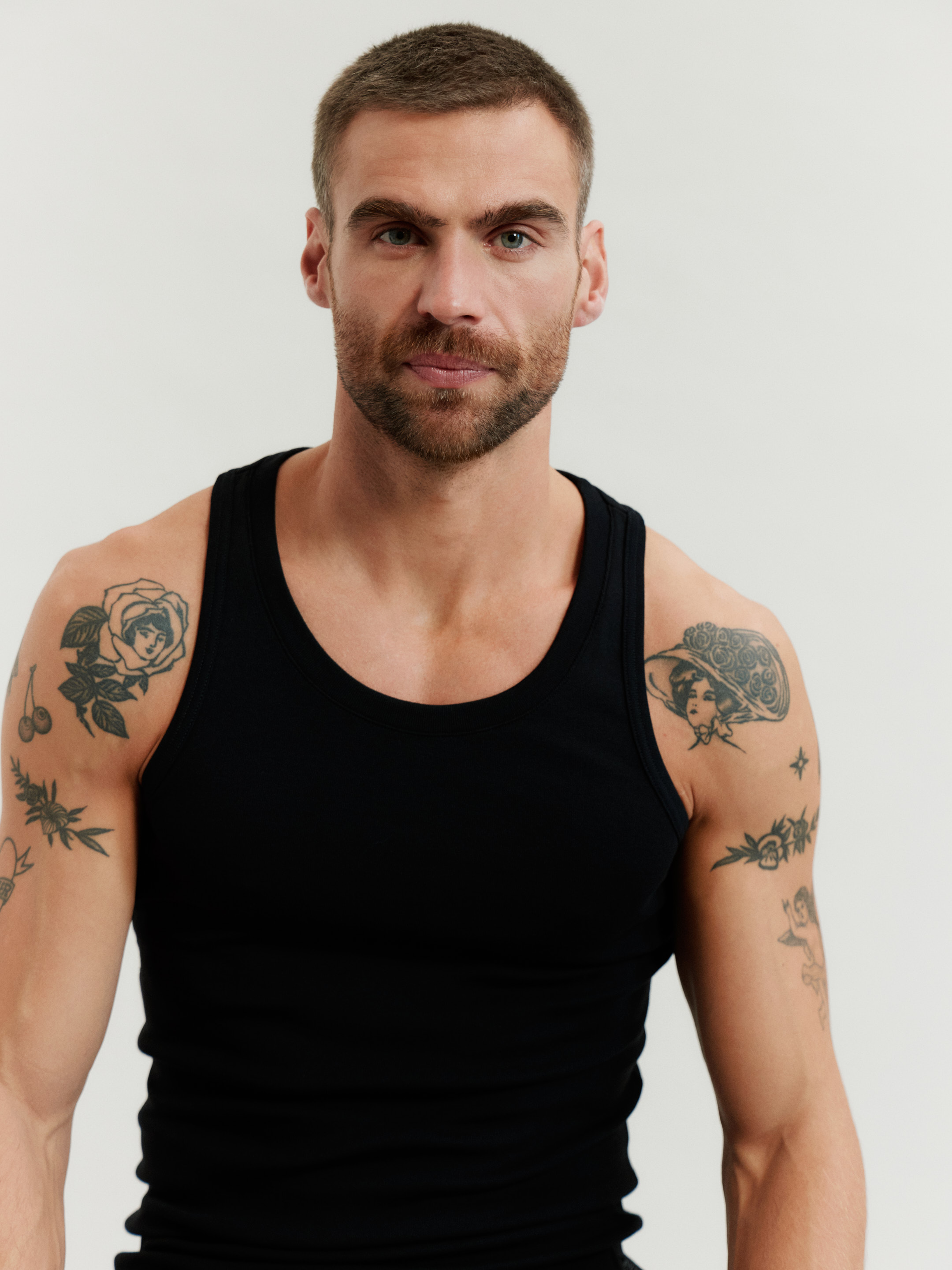 Tanktop van katoen voor heren in Zwart