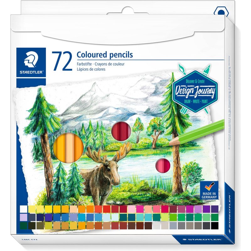 Crayon couleur staedtler 146c design journey pack de 72     couleurs assorties