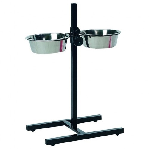 Comedouro elevado para cães, cor prata
