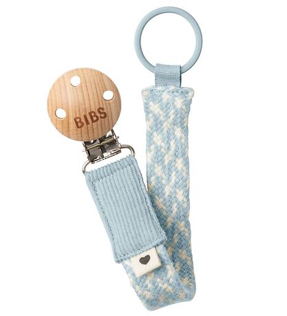 BIBS Schnullerketten - Geflecht - Baby Blue/Ivory
