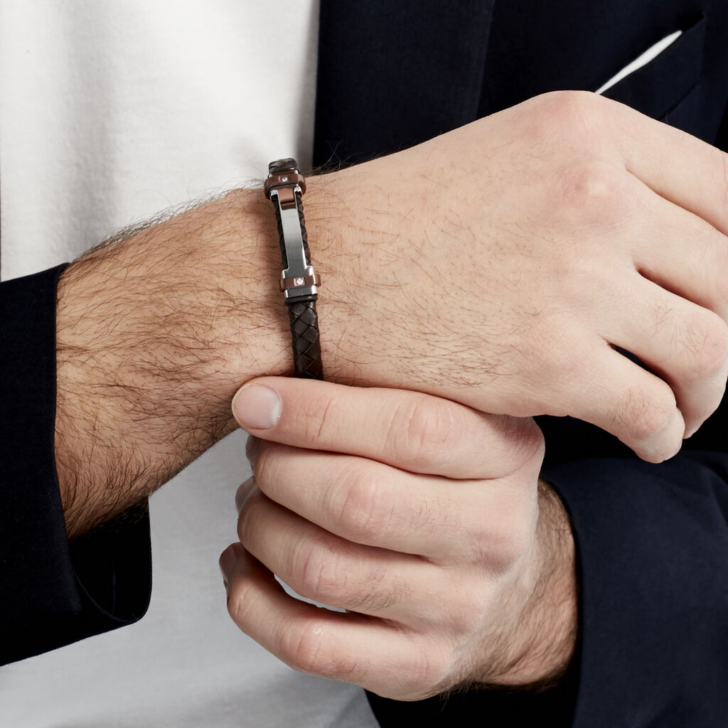 Bracelet Acier Blanc Ludovic Oxyde De Zirconium