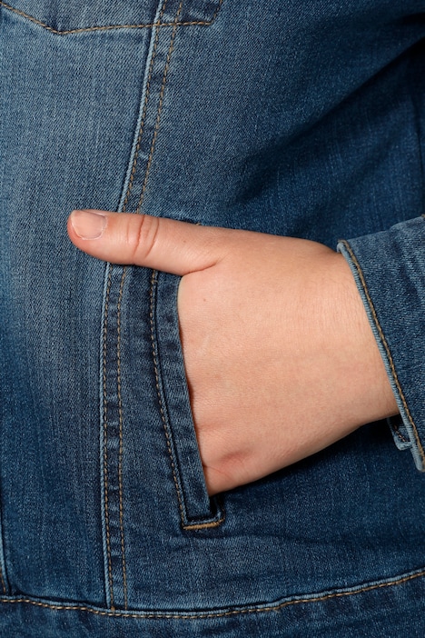 Jeansjacke, Hemdkragen, Knopfleiste, langer Arm