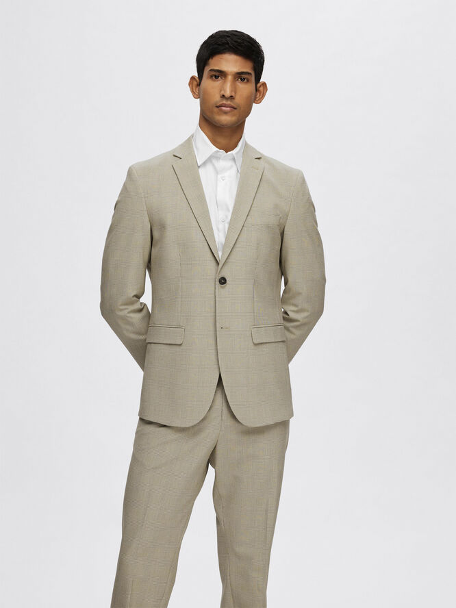 Selected Homme SLHSLIM-LIAM SAND CHECK BLZ FLEX NO Sand/brown