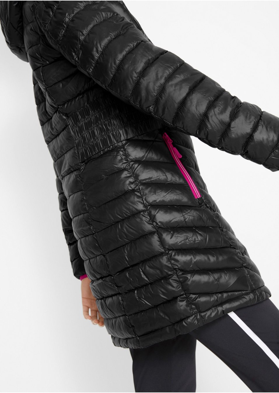 Veste longue matelassée ultra-légère et son pochon