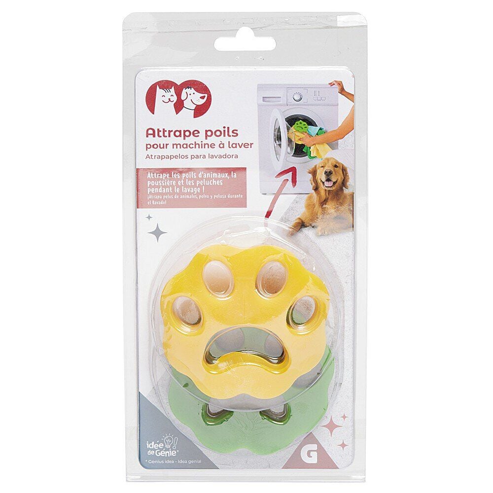 Attrape poil pour machine à laver forme empreinte patte x2