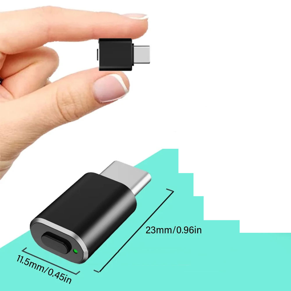 USB C Mouse Jiggler Adapter Maus Beweger mit On/Off Schalter für MacBook / Laptop / PC - Silber