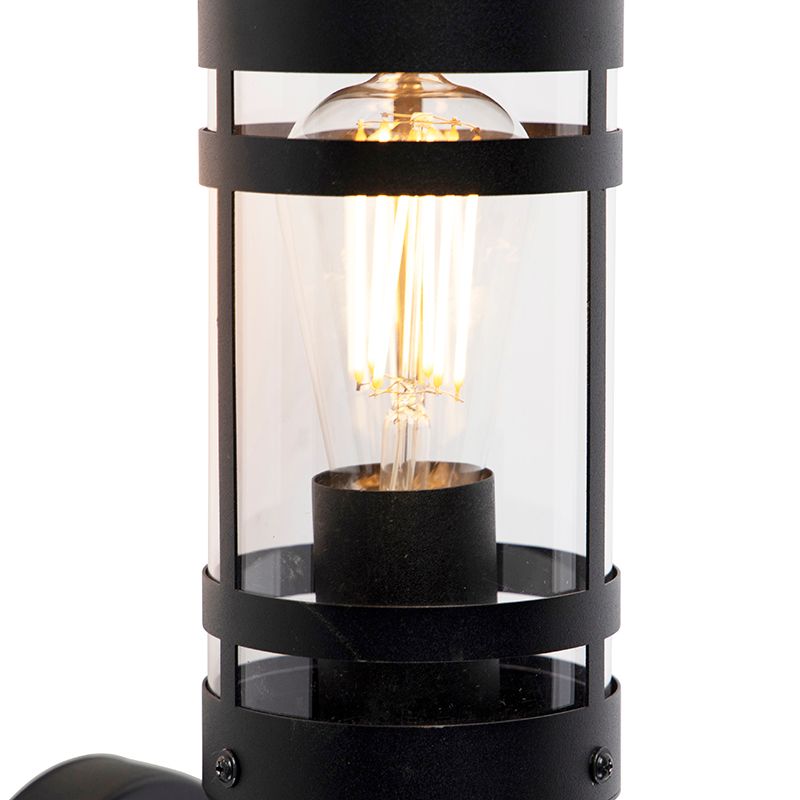 Moderne buitenwandlamp zwart IP44 - Gleam