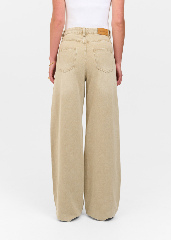 Wide leg classic jeans sage groen