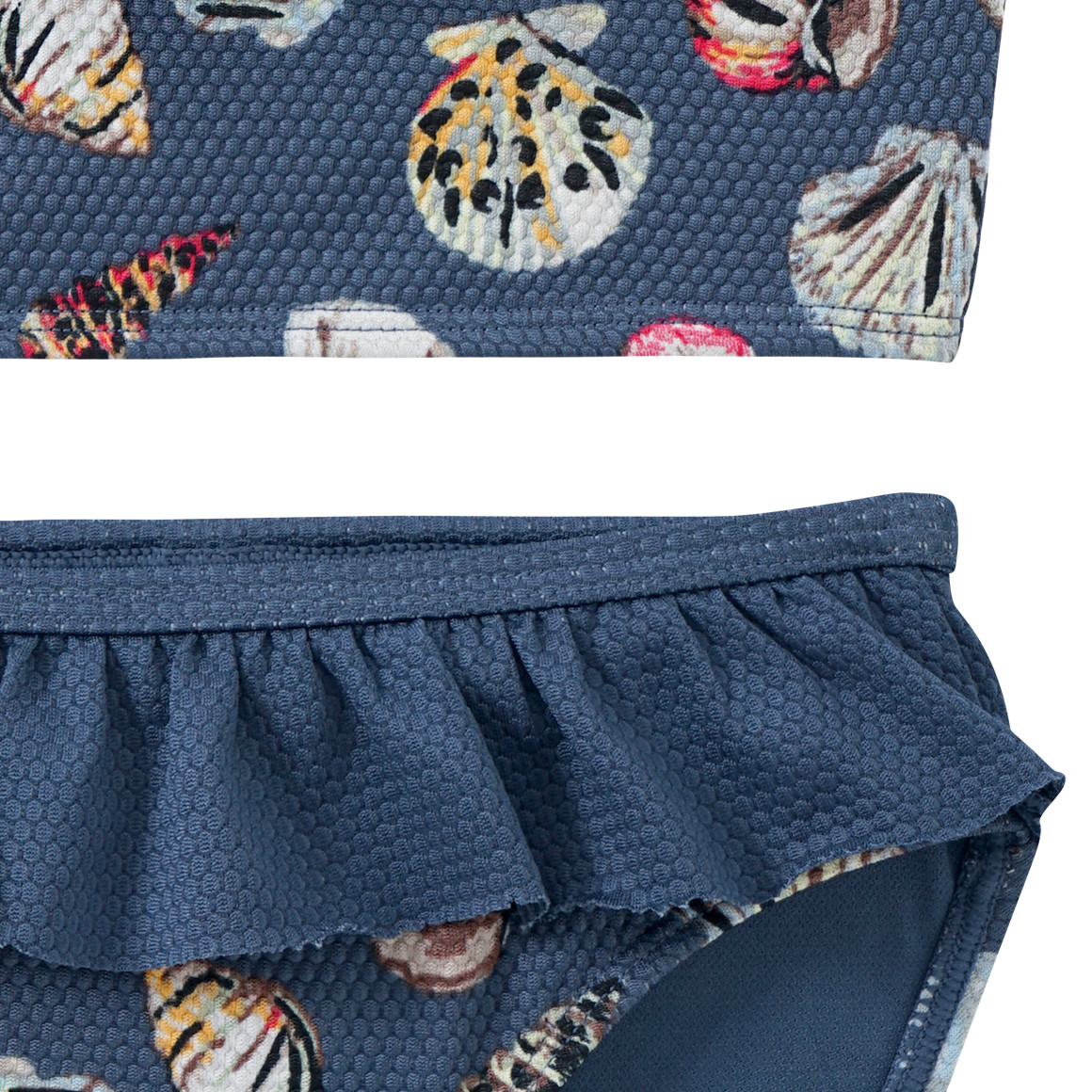 Famy Mädchen Bikini mit Wabenstruktur dunkelblau / bunt