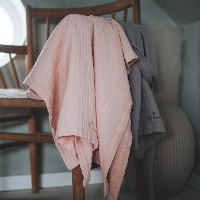 Lille Kanin Poncho Muslin 1-3 Years - Rose Smoke