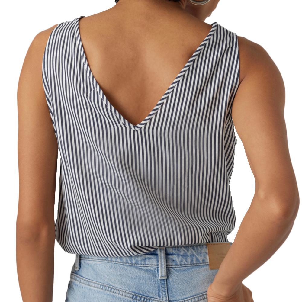 Vero Moda Blouse à Rayures Blanc/Marine Femme Vero Moda Bumpy
