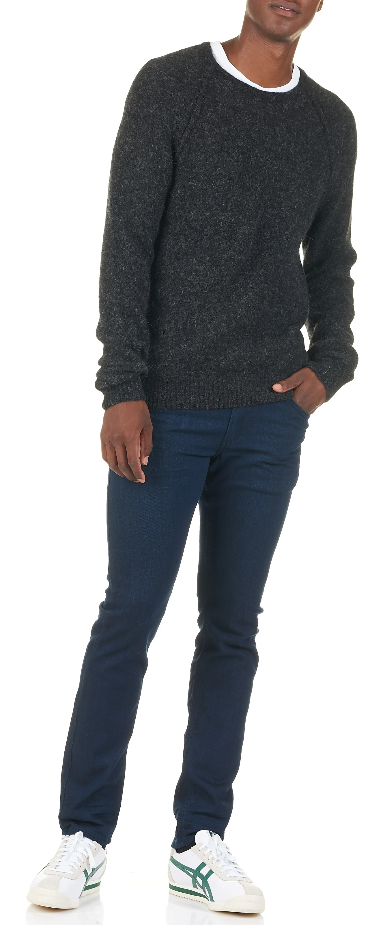 DECATUR - Tee-shirt col rond regular-fit en coton | Blanc