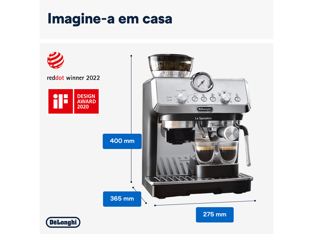 MÁQUINA DE CAFÉ EXPRESSO MANUAL DELONGHI EC9155.MB LA SPECIALISTA ARTE