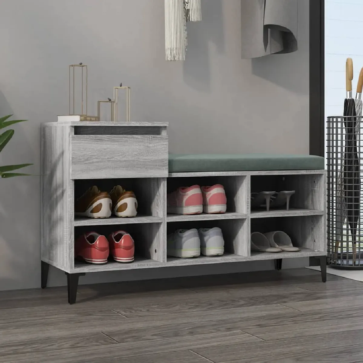 vidaXL Armoire à chaussures Sonoma gris