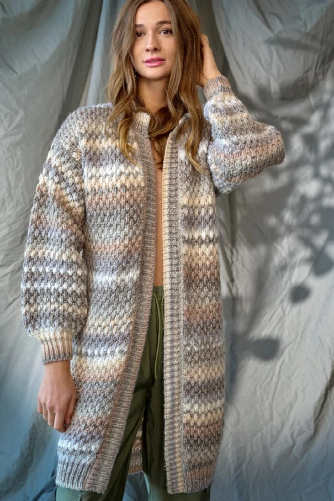 Noella Gio Cardigan sand mix lurex