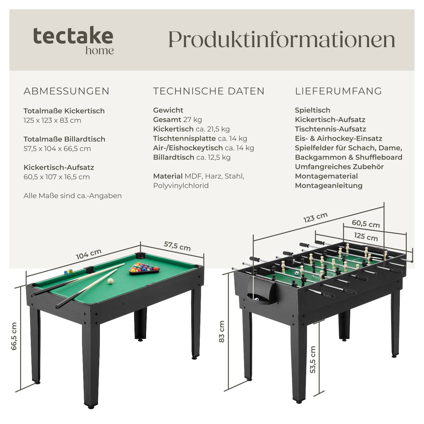 Multifunktionaler Spieltisch SirGameALot