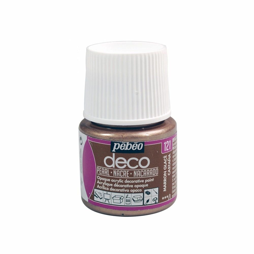 Peinture acrylique opaque nacrée - marron - 45 ml