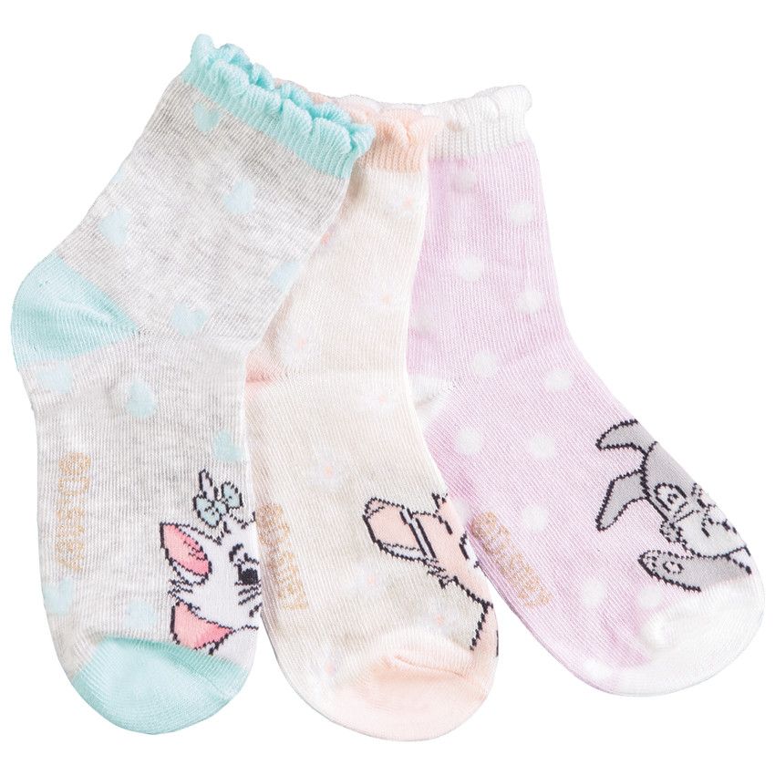 Lot de 3 paires de chaussettes print personnages Disney pour fille - Gris clair