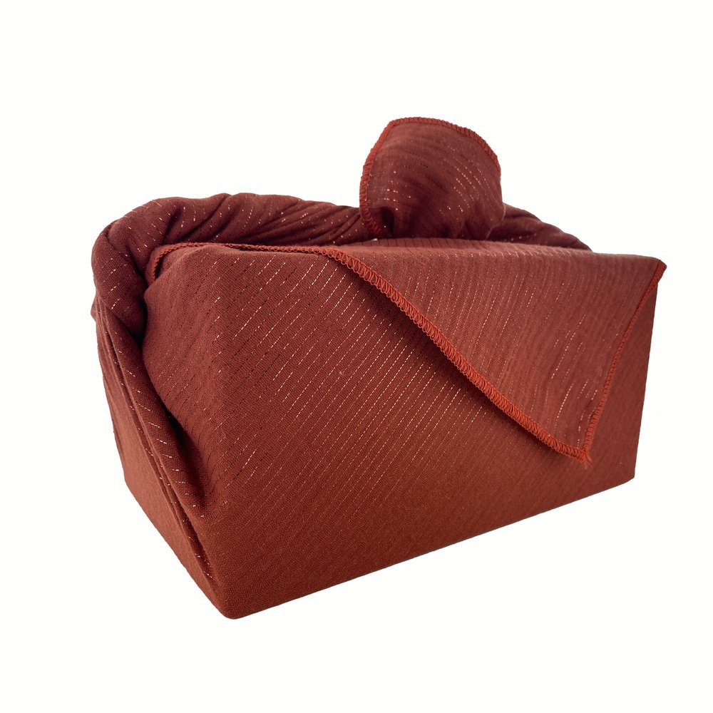 Furoshiki Grand 73 X 73 Cm Gaze Lurex Terracotta